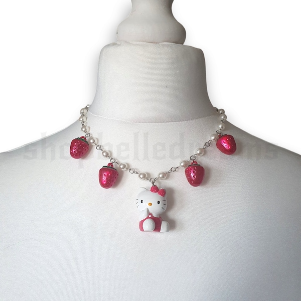 Kawaii Sanrio Hello Kitty Strawberry Necklace