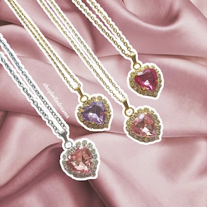 Kawaii Crystal Heart Necklace