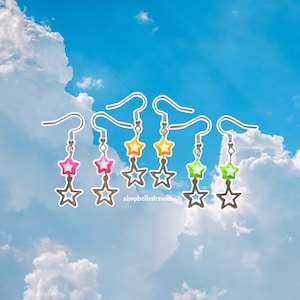 Mini Neon Star Earrings