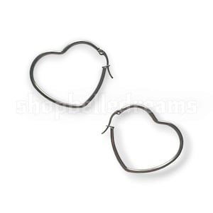 Heart Hoop Earrings Stainless Steel