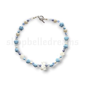 Pastel Blue Bunny Beaded Necklace