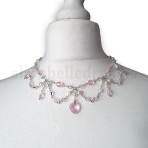 Pink Heart Beaded Princess Necklace