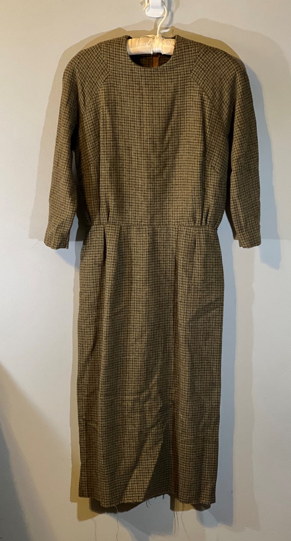 M Handmade Wool Plaid Dress, Classic MCM Dress, So