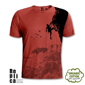Rock Climbing klim-T-shirt van biologisch katoen met korte mouw gemaakt in Europa Gratis verzending
