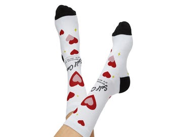 Self Care Because You Are Worth It Toe Beans Socks Size Sm Md Lg | Motivational Comfort, Back to School