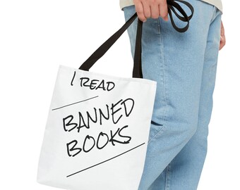 I Read Banned Books Tote Bag | Literary Advocacy, Protest Statement