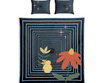 Down The Rabbit Hole 100% Cotton Queen Comforter And Pillow Shams Set