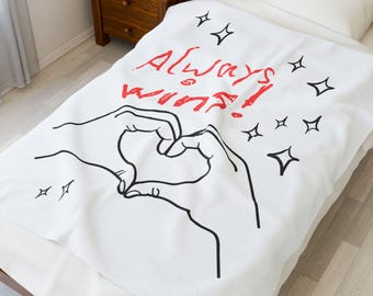 Love Always Wins Velveteen Plush Blanket