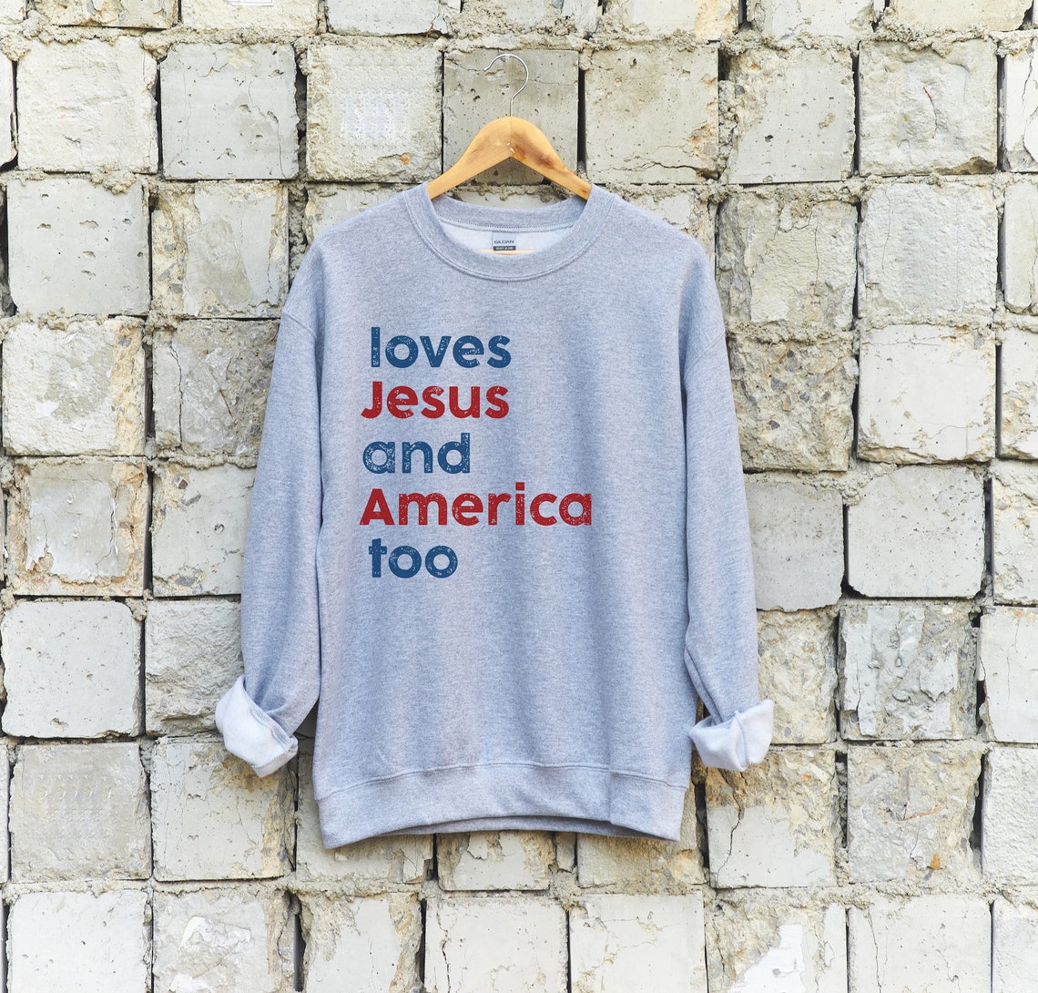 Loves Jesus and America Too Shirt USA Shirt Proud American - Etsy