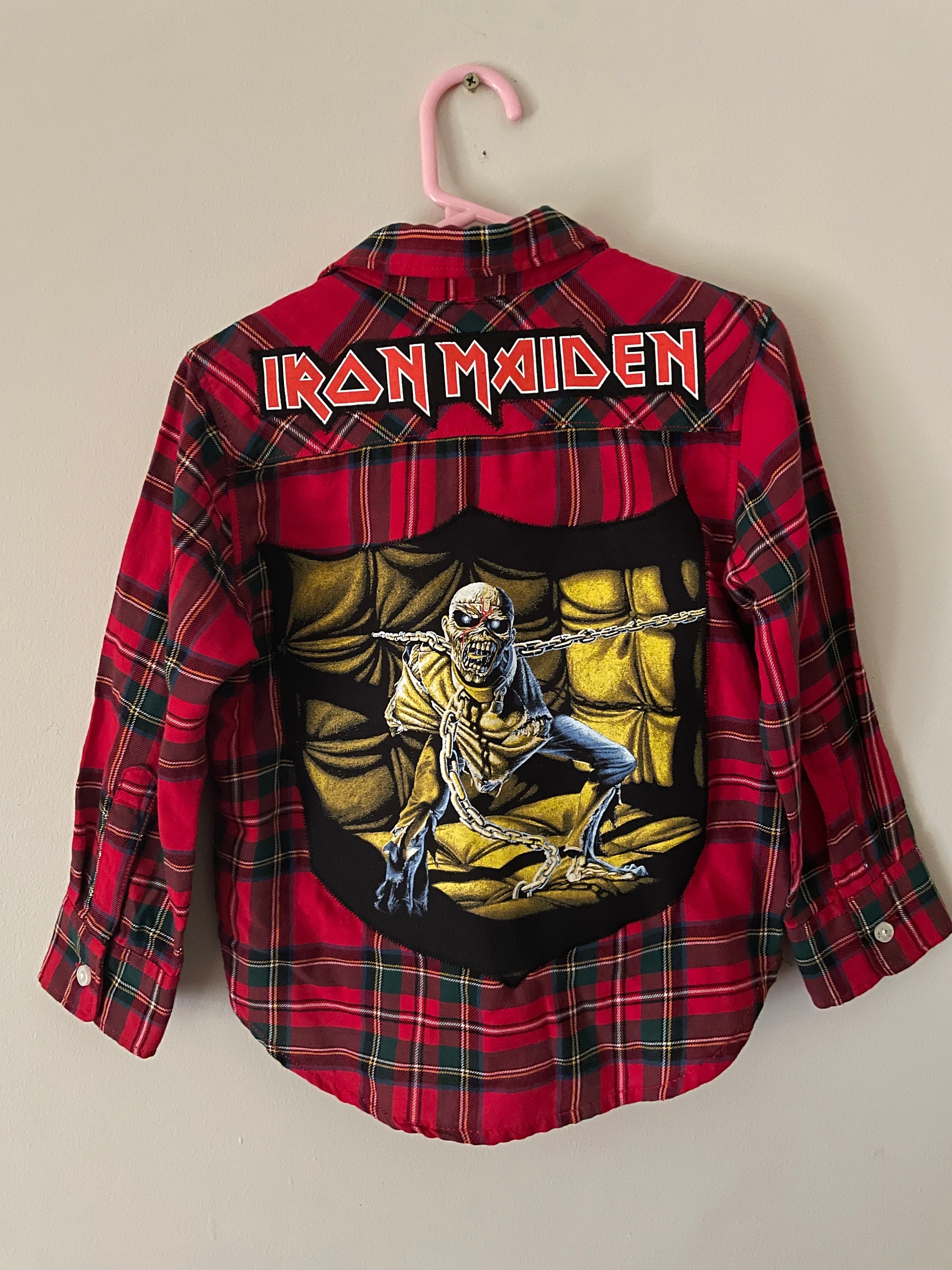 お寿司　80sアイアンメイデン　メタリカ　ミリタリージャケット　リメイク Iron maiden jean jacket - Etsy 日本