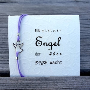 Beschermengel Engel Armband Zilver 925 Set verstelbaar in zilver 925 op de vouwkaart Tekst, kleur en grootte aanpasbaar