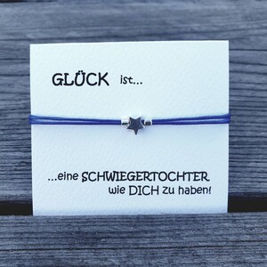 Star Armband Zilver 925 Moeder Dochter Tante Vriendin Zus Set verstelbaar op vouwkaart tekst, kleur en grootte aanpasbaar