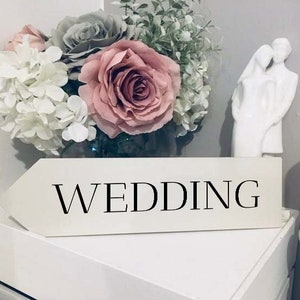 Wedding direction signs, personalised arrow signs