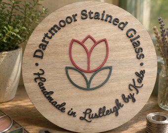 Custom Wooden Business Logo Sign | Personalised Company plaque with 3D logo | Office sign