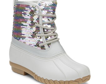 Girls Sequin Duck Boots