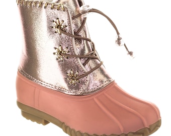 Girls Metallic Duck Boots