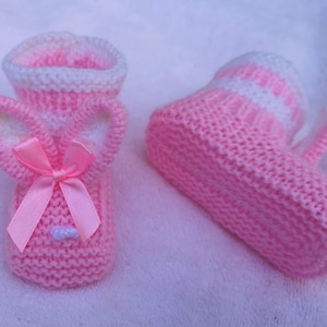 Easy Baby Bunny  Booties Knitting Pattern,  sock knitting pattern