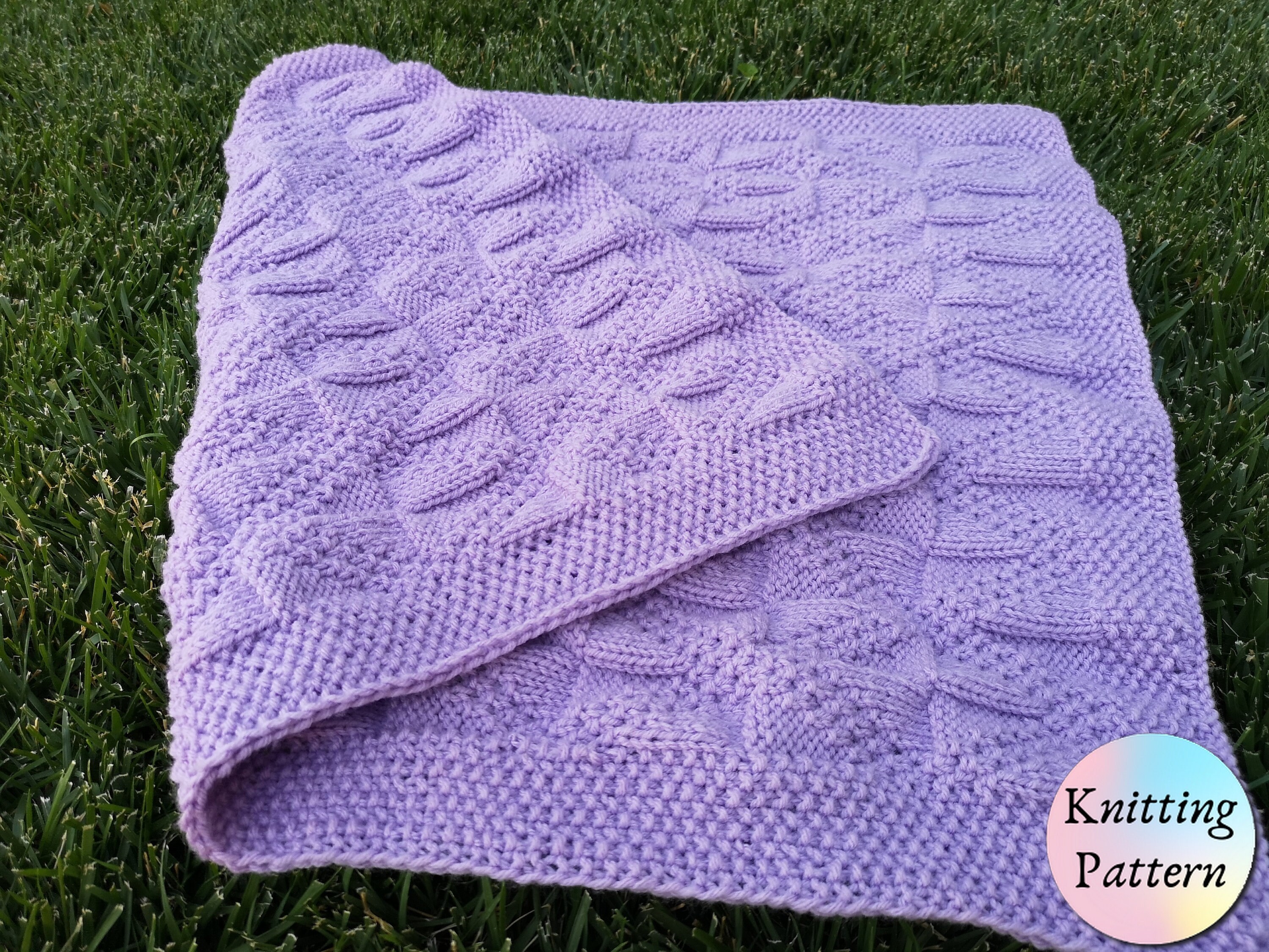 Reversible Baby Blanket Knitting Pattern Easy Knitting Etsy