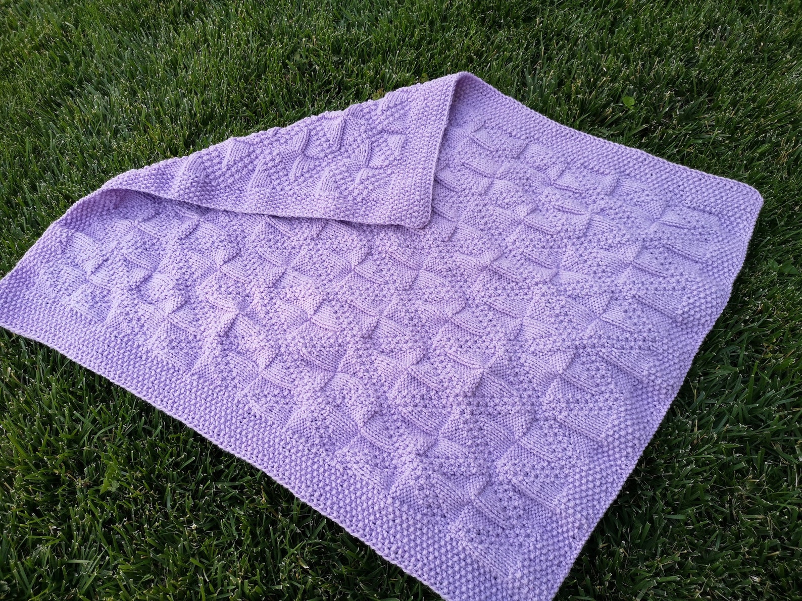 Reversible Baby Blanket Knitting Pattern Easy Knitting Etsy