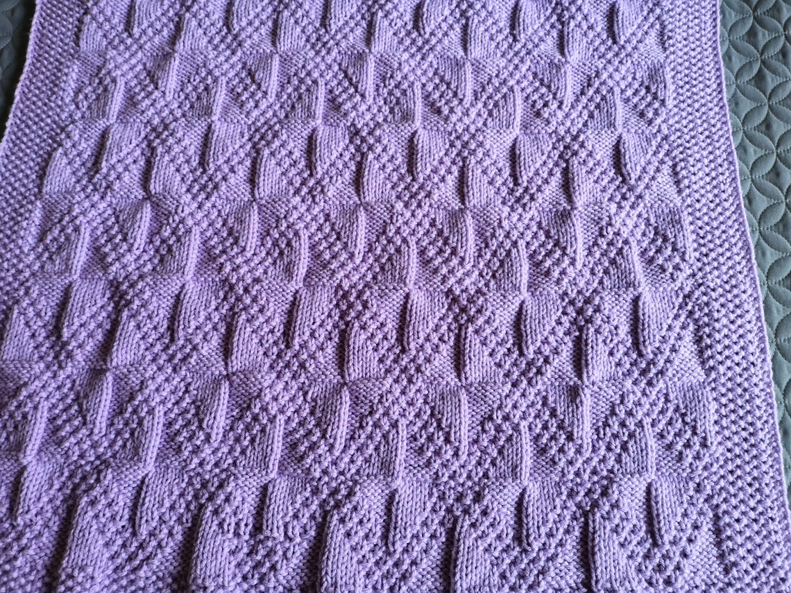 Reversible Baby Blanket Knitting Pattern Easy Knitting Etsy