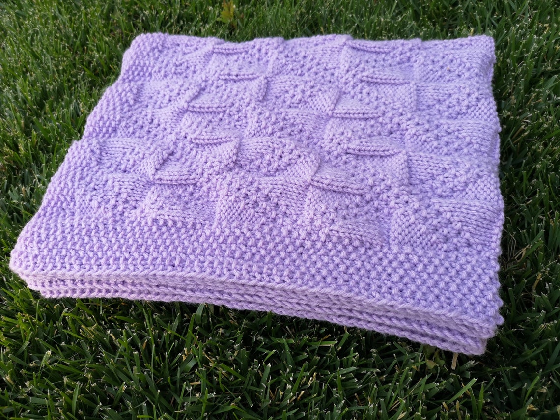 Reversible Baby Blanket Knitting Pattern, Easy Knitting Pattern , Car ...