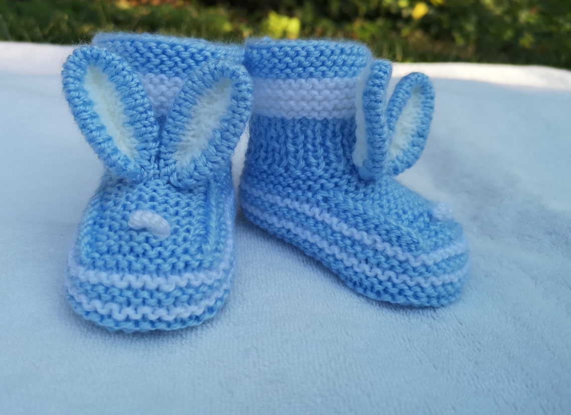 Easy Baby Bunny Booties Knitting Pattern Sock Knitting - Etsy