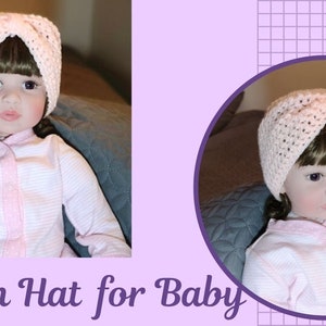 Crochet Baby Turban Hat Pattern. Crochet Hat. Crochet Bonnet. PDF image 8