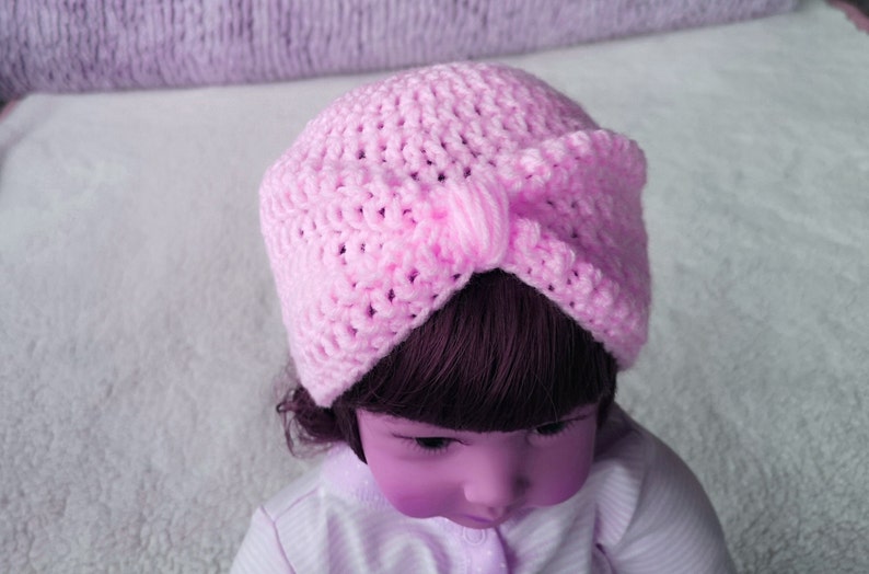Crochet Baby Turban Hat Pattern. Crochet Hat. Crochet Bonnet. PDF image 6
