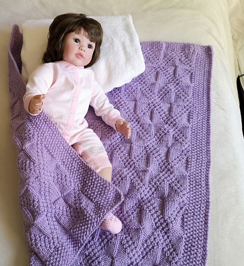 Reversible Baby Blanket Knitting Pattern, Easy Knitting Pattern , Car ...