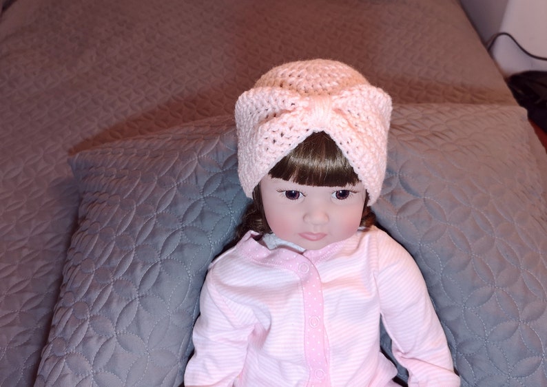 Crochet Baby Turban Hat Pattern. Crochet Hat. Crochet Bonnet. PDF image 1