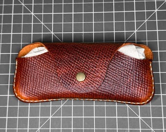 Glasses Case - Genuine Caramel Tan Charles F Stead Leather