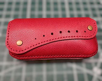 Sun Glasses Case - Genuine Horween Red Latigo leather