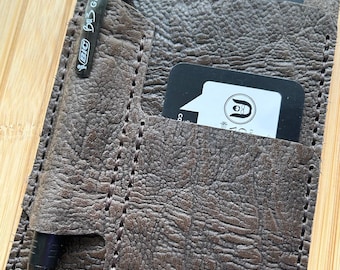 Genuine Horween Afrikaner - timberwolf, Leather pocket notebook Journal