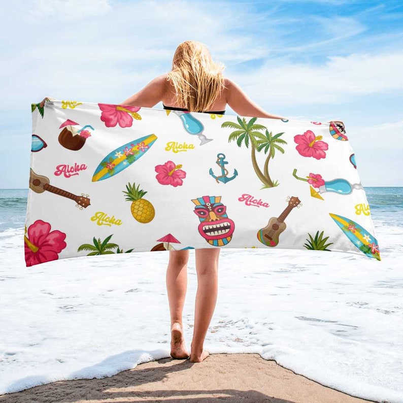 Aloha Paradise Hawaiian Beach Towel Blanket Soft Top-Quality | Etsy