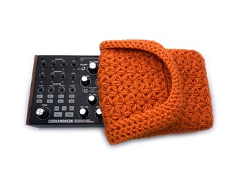 Dust cover for Moog semi-modular synths (60hp), handmade crochet accessory