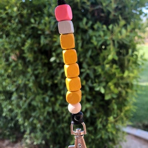 Pencil lanyard, Teacher lanyard and keychain,  Bead pencil, Badge holder, back to school, Teacher gift