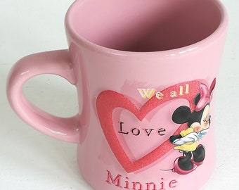 Disney 3D Pink Minnie Mouse große Kaffeetasse Used