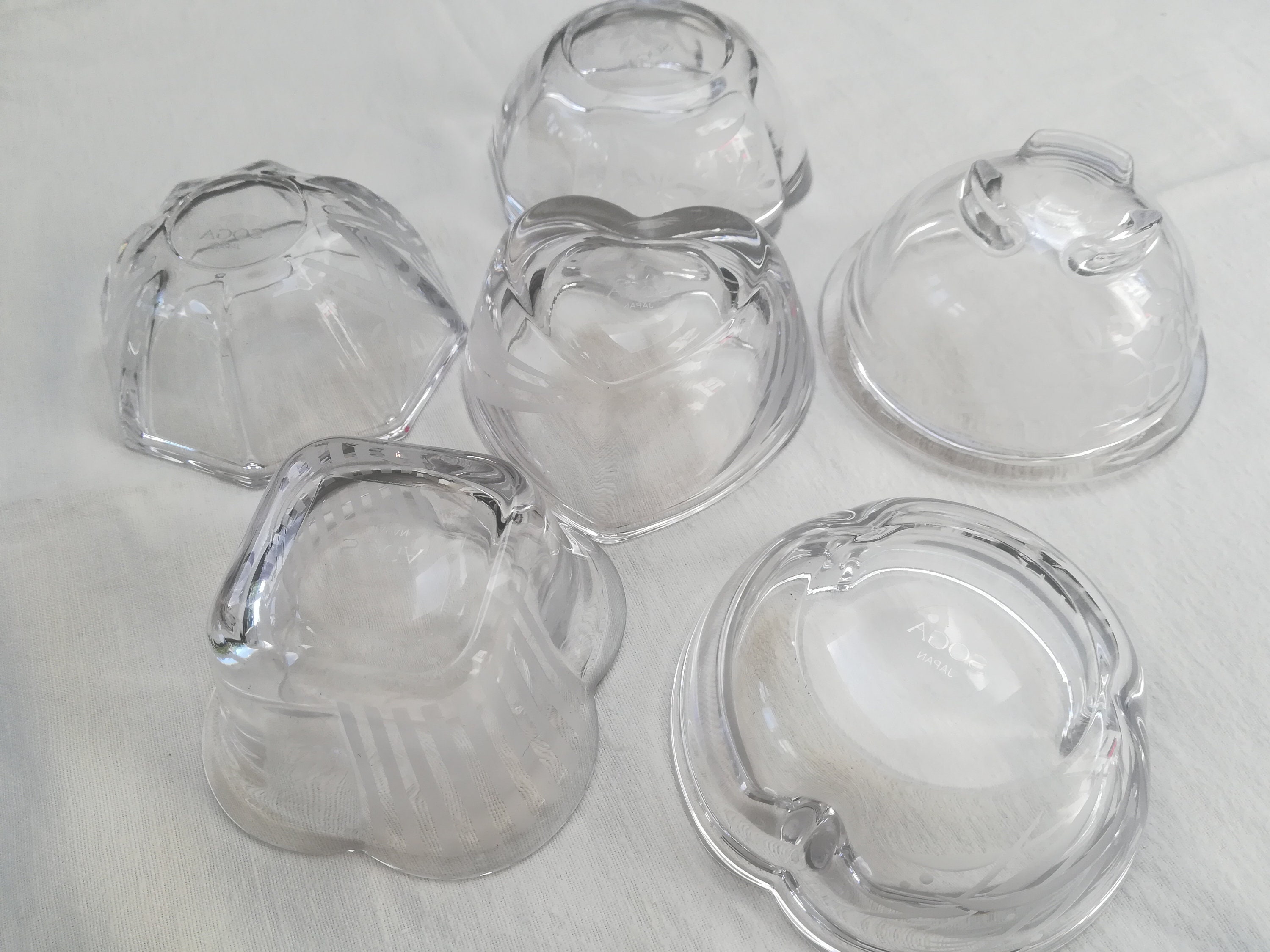 Vintage Soga Japan Contemporary Glass Collection 6 Small Bowls - Etsy