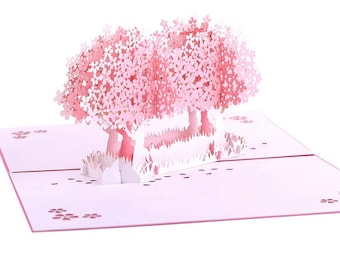 Birthday Card Three-dimensional Cherry Blossom Blessing Card Japan Mount Fuji Shinkansen Valentine's Day Card Collection 3D