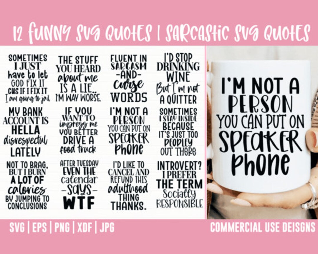 Funny Quotes SVG Bundle / Sarcastic SVG Bundle / Cut File / - Etsy Funny Quotes SVG Bundle / Sarcastic SVG Bundle / Cut File / - Etsy
