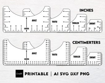 Tshirt Placement Ruler Templates Svg BUNDLE Centering Tool - Etsy