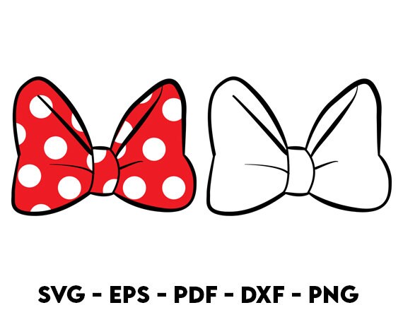 MINNIE MOUSE Bow SVG Solid Red Polka Dot Minnie Mouse Svg - Etsy Sweden