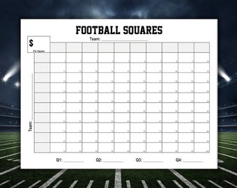 Football Squares Printable Etsy