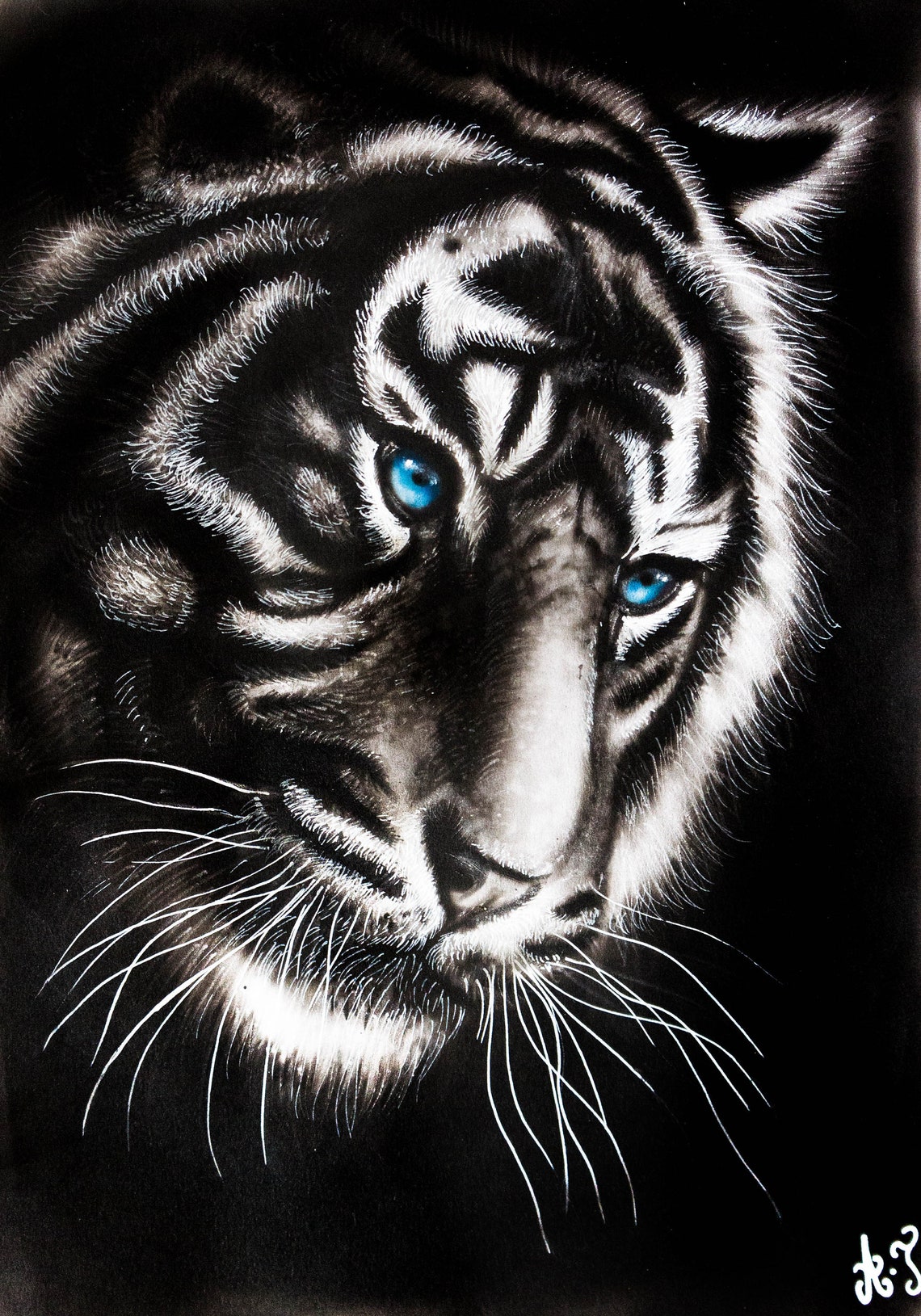 Personalised Painting With Airbrush Animal Portrait, Person or