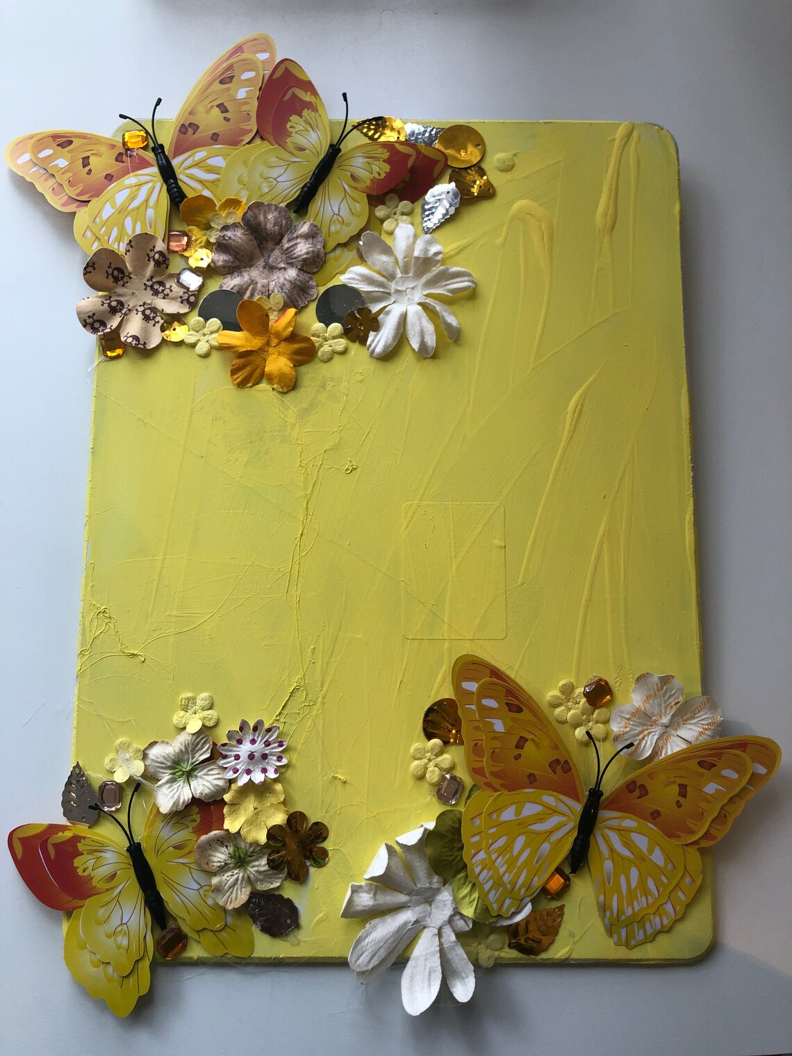 Yellow Butterfly Clipboard Etsy