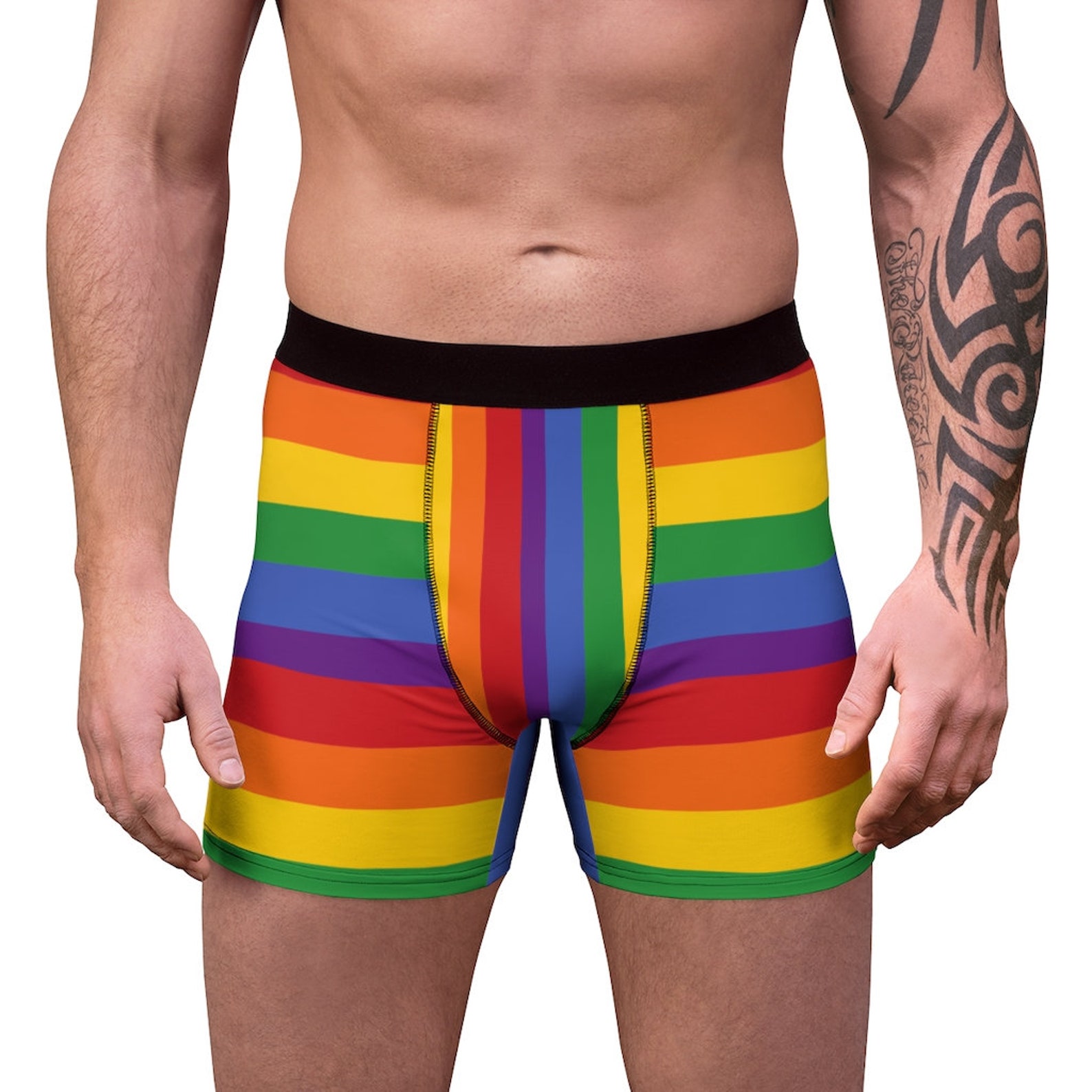 Gay Pride LGBTQ Flag Stripes Rainbow Men's Boxer | Etsy