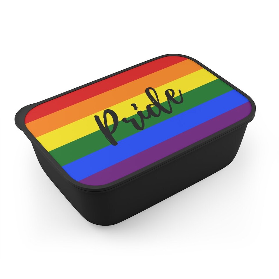 Rainbow Stripe Gay Pride LGBT - Meal Lunch PLA Bento Box with Band and Utensils