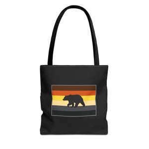 Gay Pride Bear Brotherhood Rainbow Flag  Tote Bag | Eco-Friendly Storage, Beach Bag, Shopping Tote, School Travel Bag LGBT LGBTQ