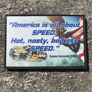 America is all about speed printed pvc patch