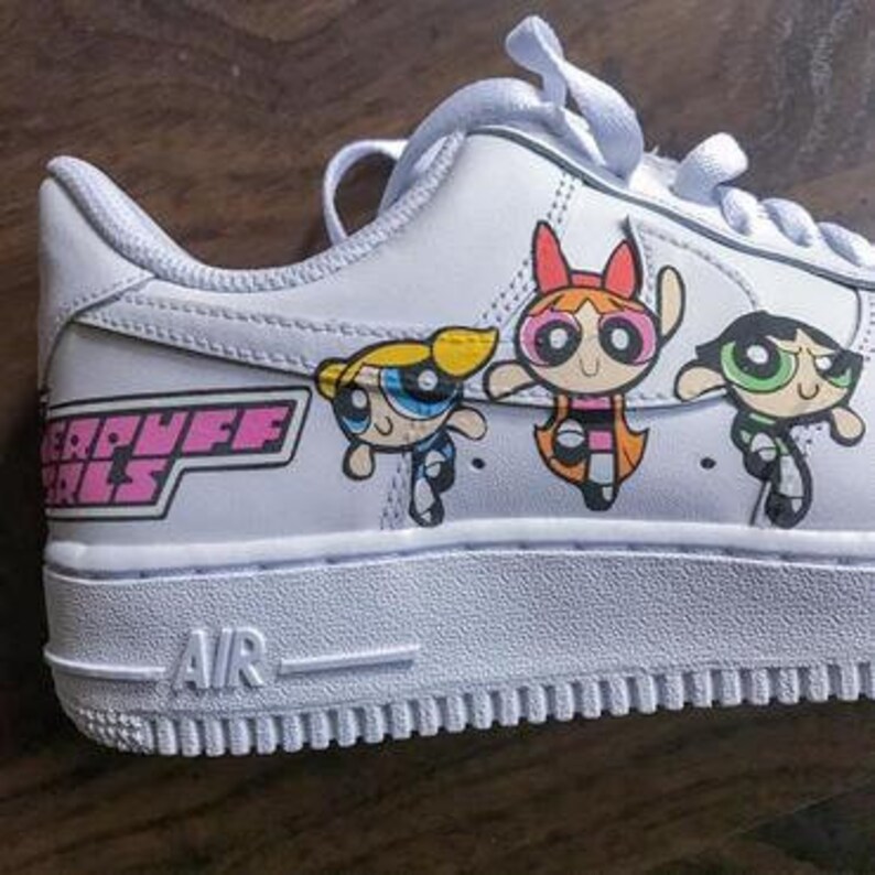 Custom Powerpuff Girls Nike Air Force 1s Custom Sneakers Etsy